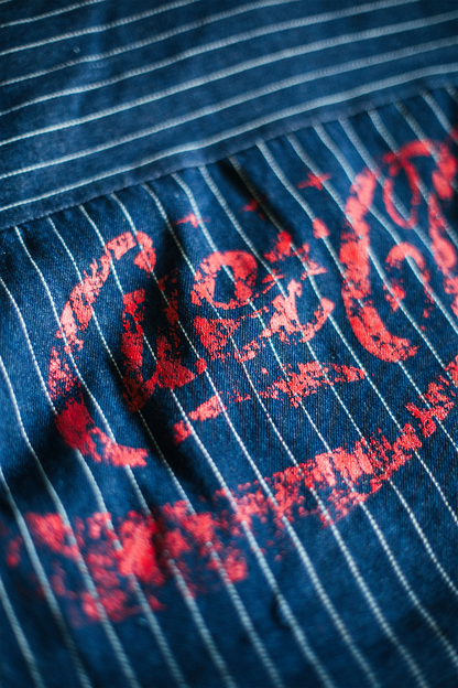 Pinstripe Twill Denim Jacket - [BLUE]