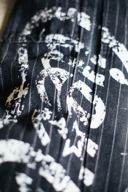 Pinstripe Carpenter Pants - [BLACK]