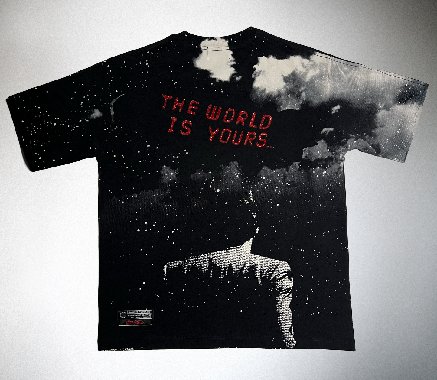 "THE WORLD IS YOURS..." TEE - [RHINESTONE / BLACK]