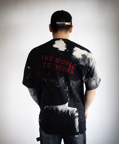 "THE WORLD IS YOURS..." TEE - [RHINESTONE / BLACK]